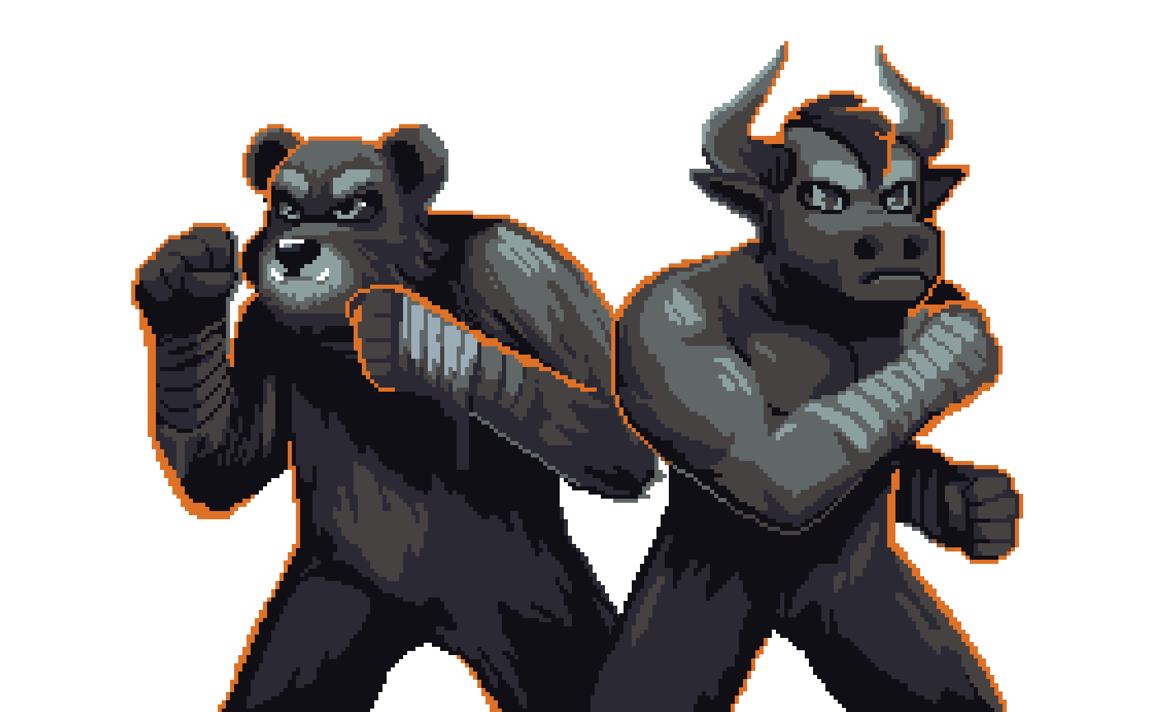 noobies Bear and Bull characters